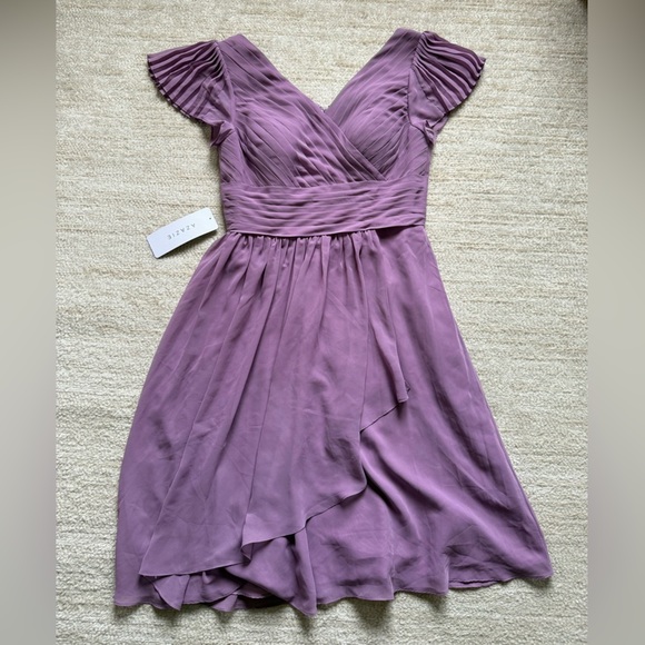 Azazie Dress Size 10 Purple A-Line Bridesmaid Wedding Formal Holiday Party - Picture 2 of 11